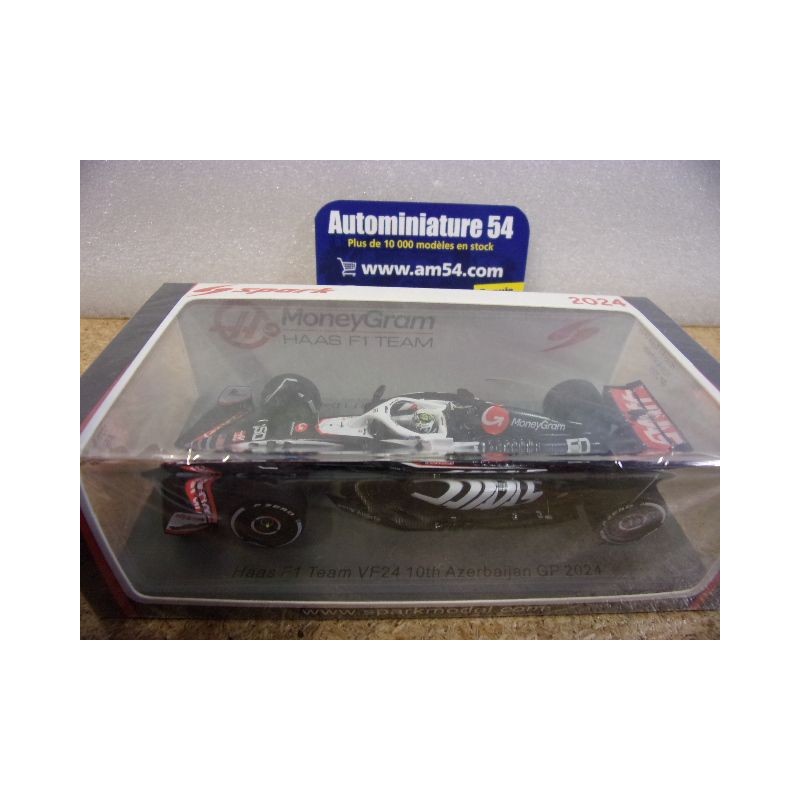 2024 MoneyGram Haas VF24 n°50 Olie Bearman 10th Azerbaijan GP S9563 Spark Model