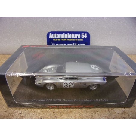 1961 Porsche 718 RS61 n°30 Bonnier - Gurney Le Mans S9734 Spark Model