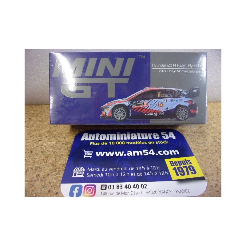 2024 Hyundai i20 Rally1 n°11 Neuville - Wydaegh 1st Winner Monte Carlo MGT00871 True Scale Models Mini GT