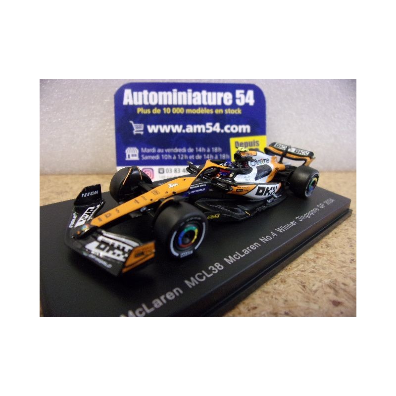 2024 McLaren MCL38 n°4 Lando Norris 1st winner Singapore Y409 Spark Model Sparky 1.64