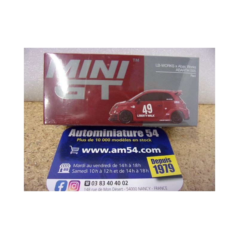 Fiat Abarth 595 x Abas Works LB Works Red MGT0963 True Scale Models Mini GT