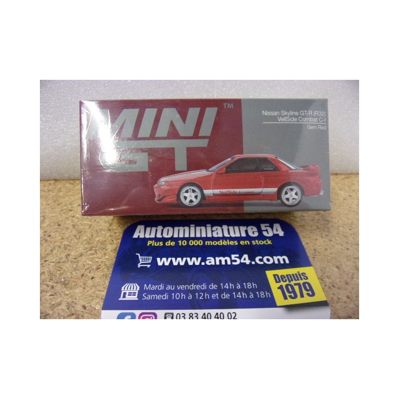 Nissan Skyline GT-R R32 Veilside Combat Gem Red MGT00987 True Scale Models Mini GT