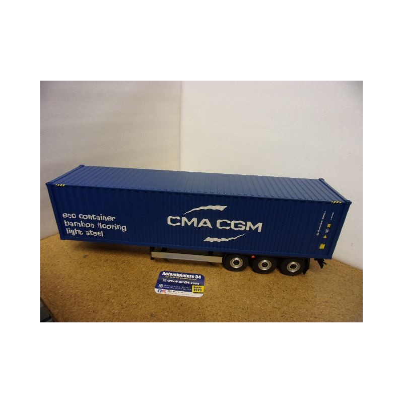 Remorque Porte Container CMA CGM Blue 2024 S2400507 Solido