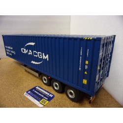 Remorque Porte Container CMA CGM Blue 2024 S2400507 Solido