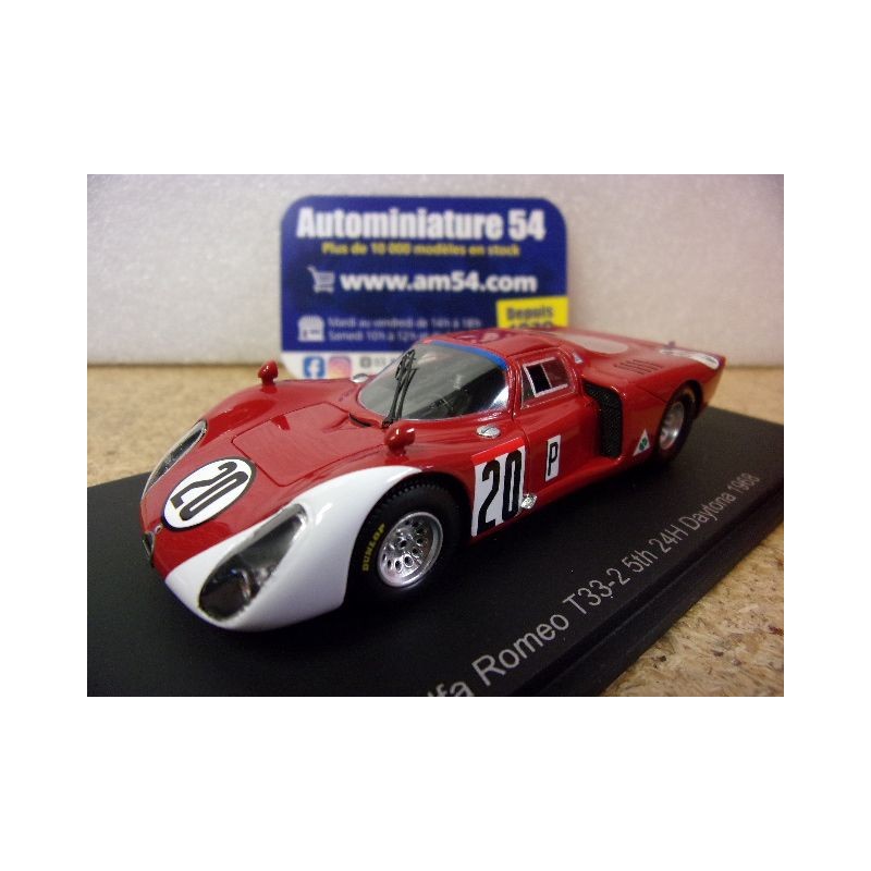 1968 Alfa Roméo T33-2 n°20 Schutz - Vaccarella 5th 24h Daytona US244 Spark model