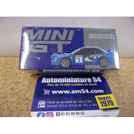 1998 Subaru Impreza WRC98 n°3 Burns - Reid 3rd Monte Carlo MGT00975 True Scale Models Mini GT 1.64