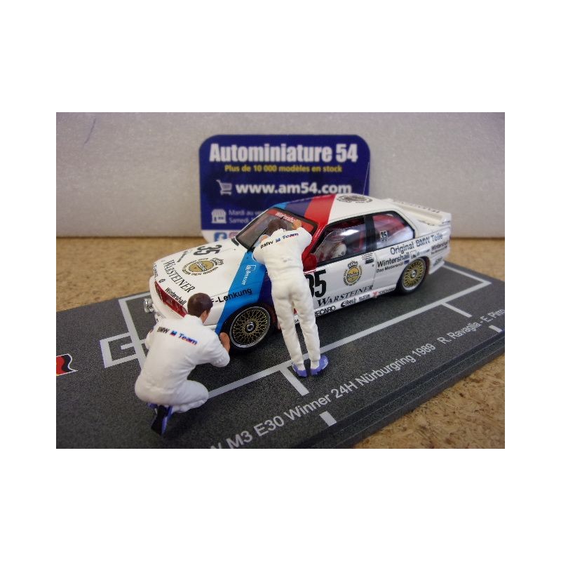 1989 BMW M3 E30 n°35 Ravaglia - Pirro - Giroix + Figurines 1st Winner Nurburgring 43NUR1989 Spark Model