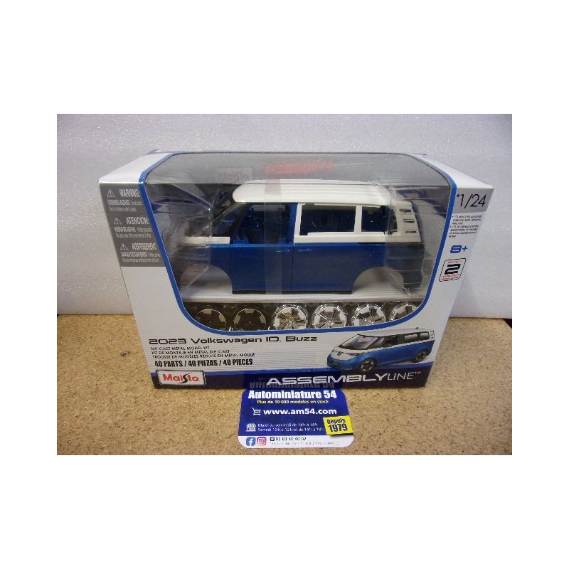 Volkswagen ID Buzz White - Blue 39542 Kit à Monter Maisto Assembly Line