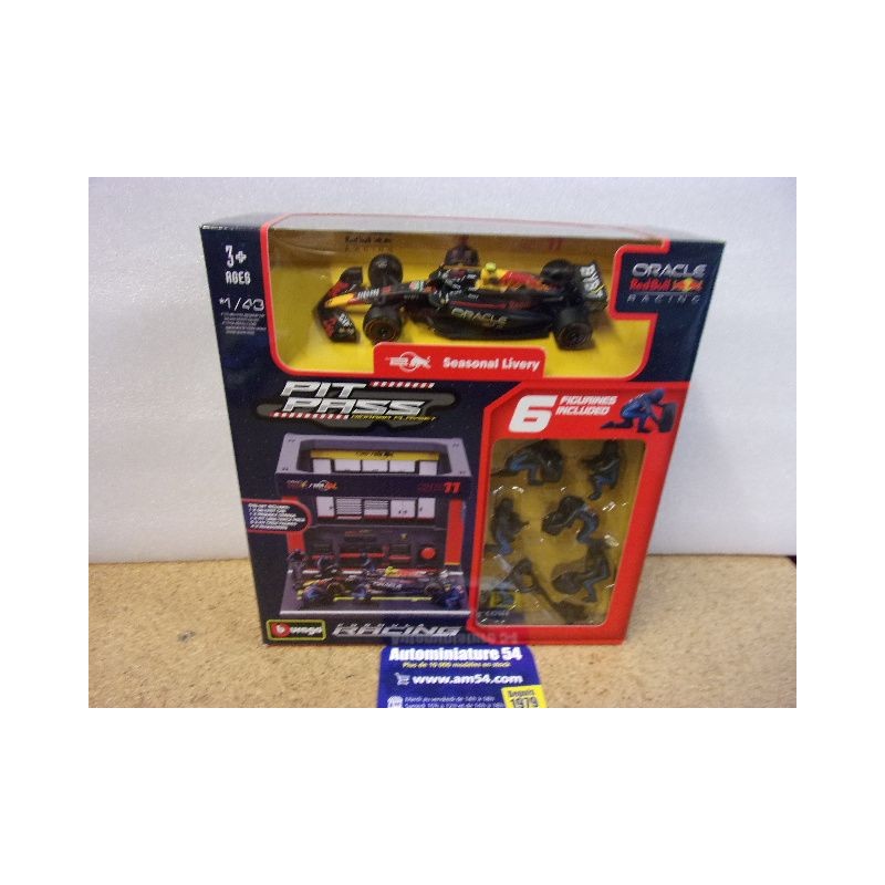 2024 PIT STOP DIORAMA 2024 Red Bull Racing RB20 n°11 Sergio Perez 18-38453-11 Bburago Racing