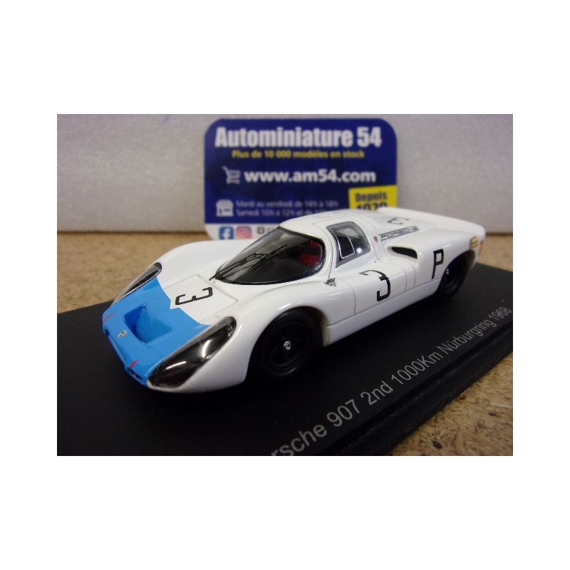 1968 Porsche 907 n°3 Hermann - Stommelen 2nd 1000km Nurburgring  SG822 Spark Model