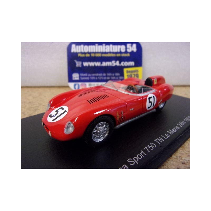 1959 Osca Sport 750 n°51 Pedro - Ricardo - Rodriguez Le Mans S5086 Spark Model
