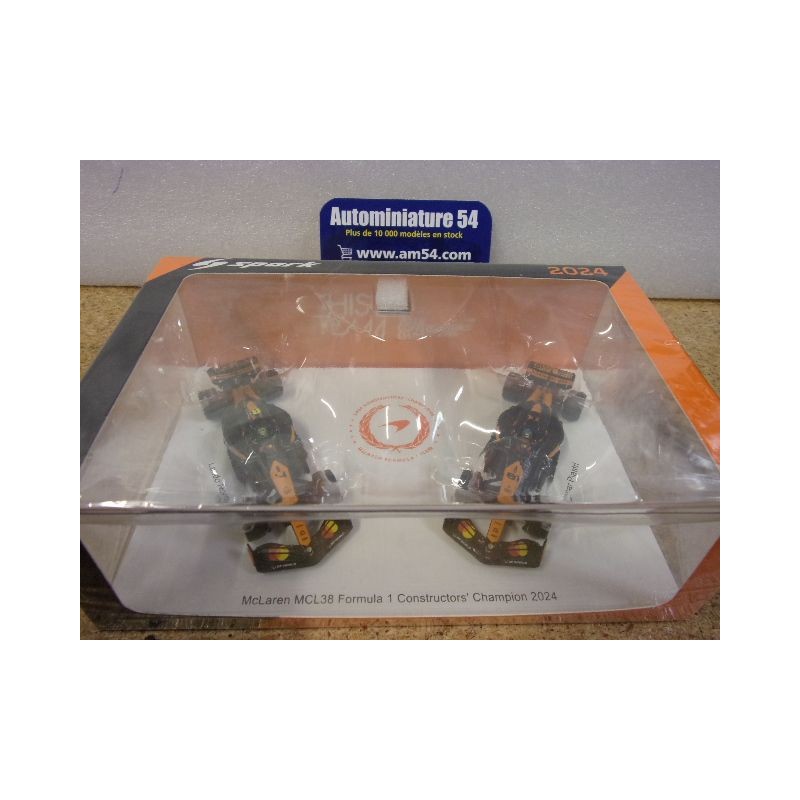 2024 McLaren MCL38 n°4 Norris & n°81 Piastri Champion Constructeur Y418 Spark Model Sparky 1.64