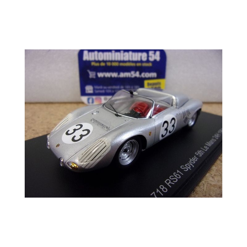 1961 Porsche 718 RS61 Spyder n°33 Gregory - Holbert Le Mans S9732 Spark Model