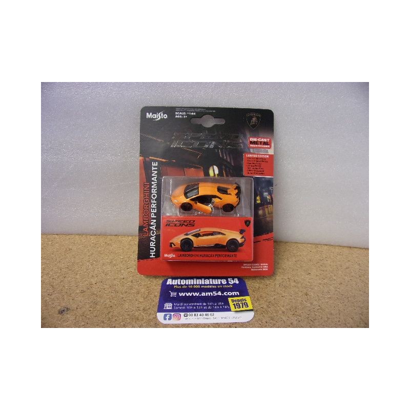 Lamborghini Huracan Performante Orange 15705O Maisto Speed Icons