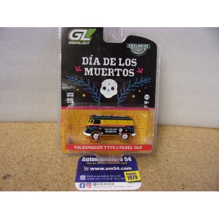 1964 Volkswagen Combi Type 1 Tolé Panel Van "Dia De Los Muertos 2025" 30525 Greenlight 1.64ième