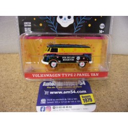 1964 Volkswagen Combi Type 1 Tolé Panel Van "Dia De Los Muertos 2025" 30525 Greenlight 1.64ième