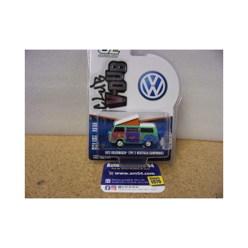 Volkswagen Combi Type 2 Campmobile Westfalia 1973 "V-Dub Club" 36120-BC Greenlight 1.64ième