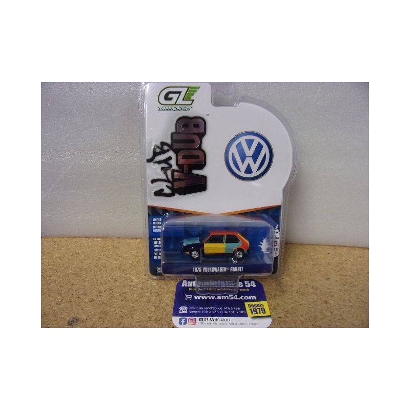 Volkswagen Golf Rabbit Arlequin 1975 "V-Dub Club" 36120-E Greenlight 1.64ième