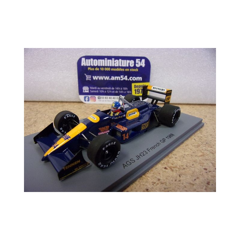 1988 AGS JH23 n°14 Philippe Streiff French GP S7245 Spark Model