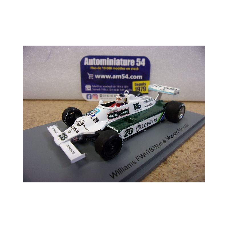1980 Williams FW07B n°28 Carlos Reutemann 1st Winner Monaco GP S6993 Spark Model