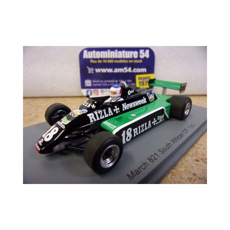 1982 March 821 n°18 Raul Boesel South African GP S7173 Spark Model