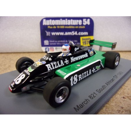 1982 March 821 n°18 Raul Boesel South African GP S7173 Spark Model