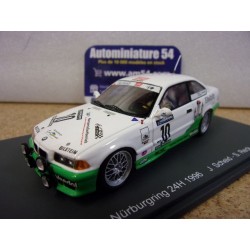 1996 BMW M3 E36 n°10 Scheid - Reck - Widmann + Figurines 1st Winner Nurburgring 43NUR1996 Spark Model