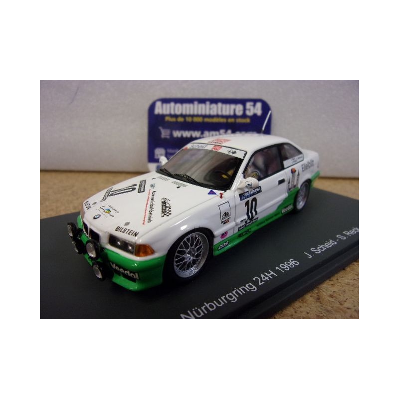 1996 BMW M3 E36 n°10 Scheid - Reck - Widmann + Figurines 1st Winner Nurburgring 43NUR1996 Spark Model