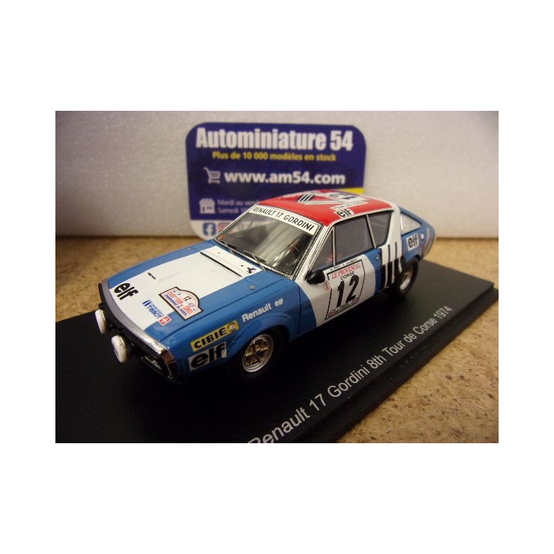 1974 Renault 17 n°12 Piot - Jaubert Tour de Corse S6190 Spark Model