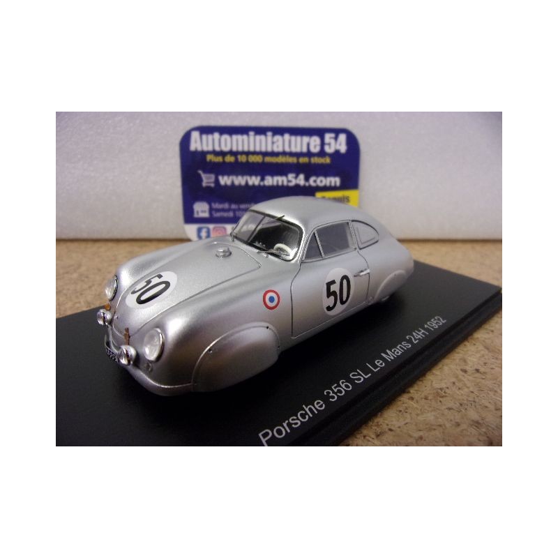 1952 Porsche 356 SL n°50 Veuillet - Mouche Le Mans S9701 Spark Model