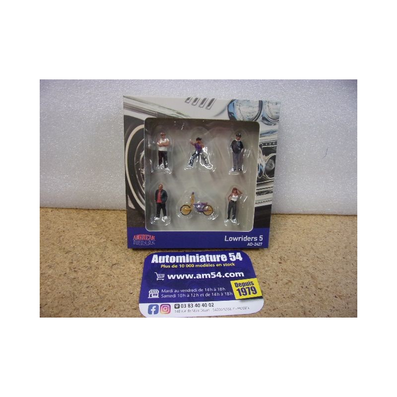 LowRiders 5  ( 5 x Figurines + Vélo ) AD2427 American Diorama Echelle1-64