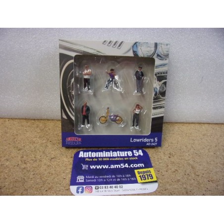 LowRiders 5  ( 5 x Figurines + Vélo ) AD2427 American Diorama Echelle1-64