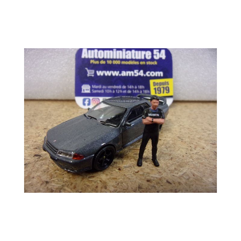 Nissan Skyline GT-R R32 Gunmetal + Matsuda Figure MGT00869 True Scale Models Mini GT