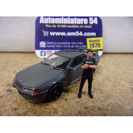Nissan Skyline GT-R R32 Gunmetal + Matsuda Figure MGT00869 True Scale Models Mini GT