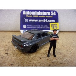 Nissan Skyline GT-R R32 Gunmetal + Matsuda Figure MGT00869 True Scale Models Mini GT