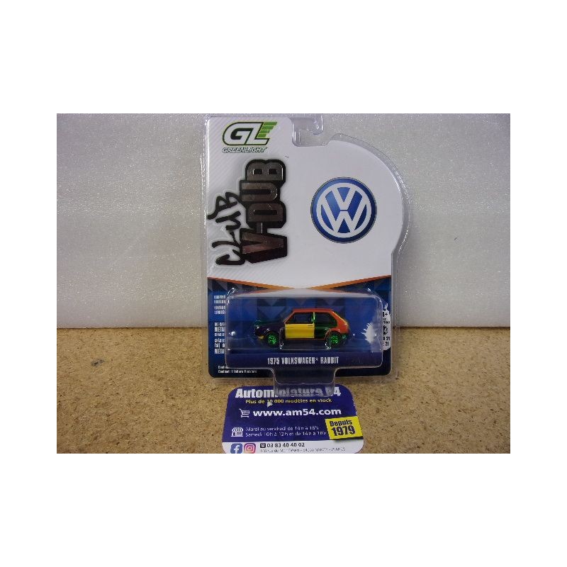 Volkswagen Golf Rabbit Arlequin 1975 Green Machine "V-Dub Club" 36120-E Greenlight 1.64ième