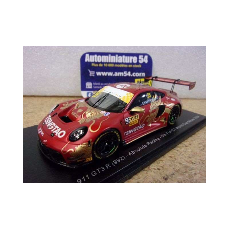 2024 Porsche 911- 992 R Absolute Racing n°25 Vanthoor 5th Macau SA296 Spark Model