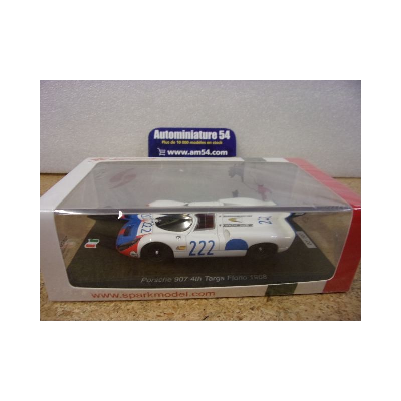 1968 Porsche 907 n°222 Herrmann - Neerspasch 4th Targa Florio SI038 Spark Model