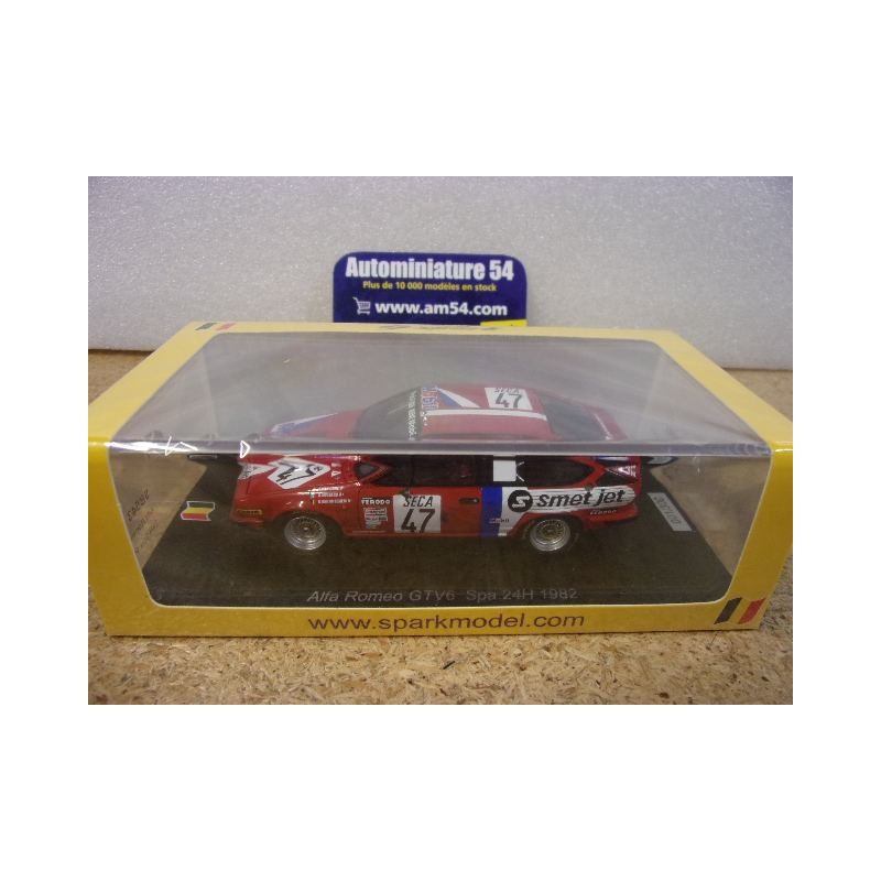 1982 Alfa Roméo GTV6 n°47 Van Hove - Snobeck - Van Mighem 24h Spa SB543 Spark model