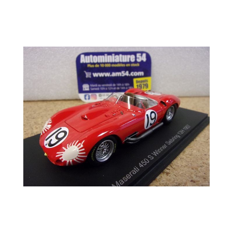 1957 Maserati 450S n°19 Fangio - Behra 1st winner Sebring 12H 43SE57 Spark Model