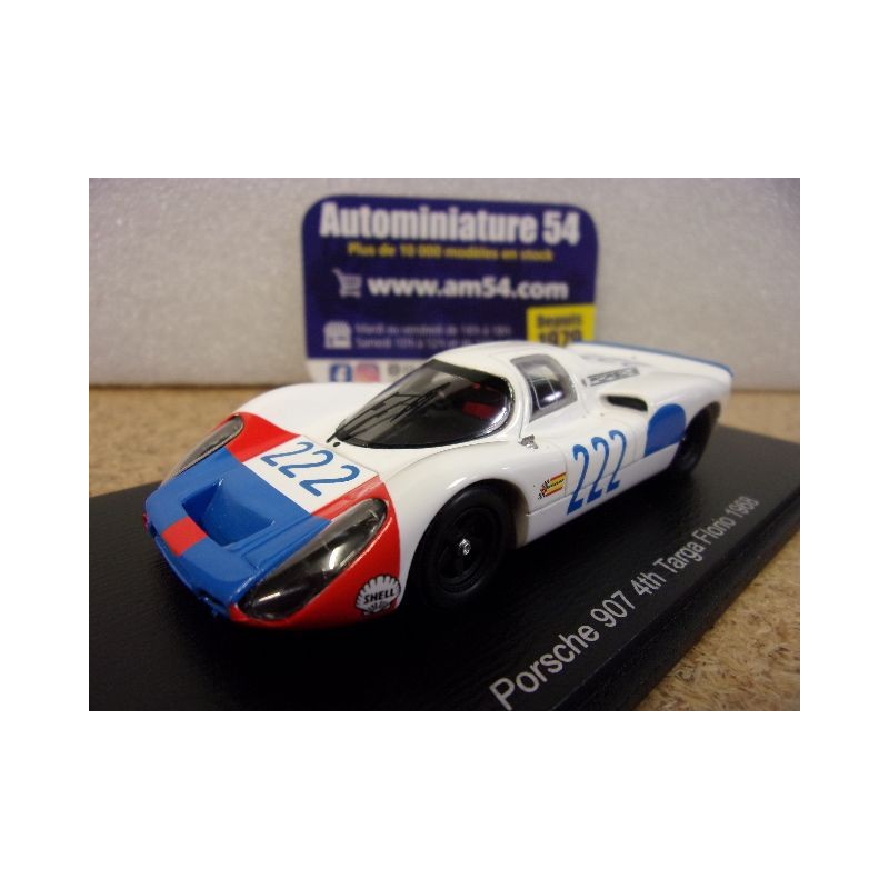 1968 Porsche 907 n°222 Herrmann - Neerspasch 4th Targa Florio SI038 Spark Model