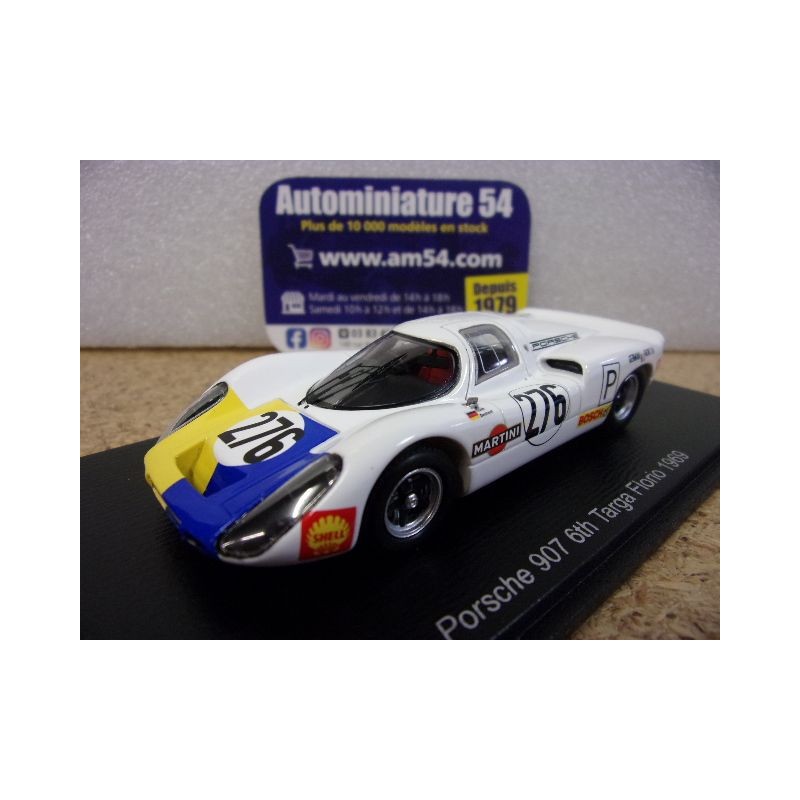 1969 Porsche 907 n°276 Koch - Dechent 6th Targa Florio SI039 Spark Model