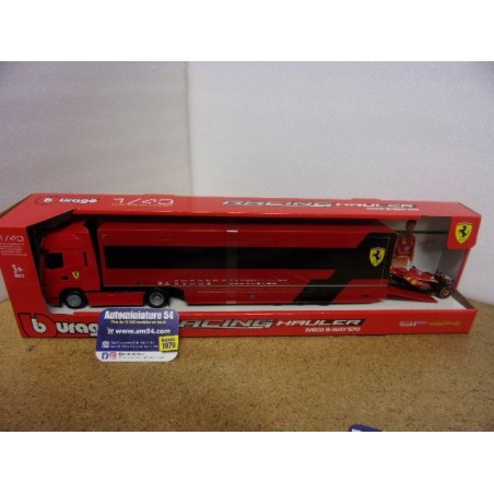 2024 Ferrari F1 SF-24 n°16 Charles Leclerc + Iveco S-Way 570 Transporteur 18-36867-L Bburago Racing