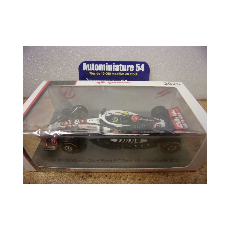 2025 MoneyGram Haas VF25 n°87 Olie Bearman 8th Chinese GP S9587 Spark Model