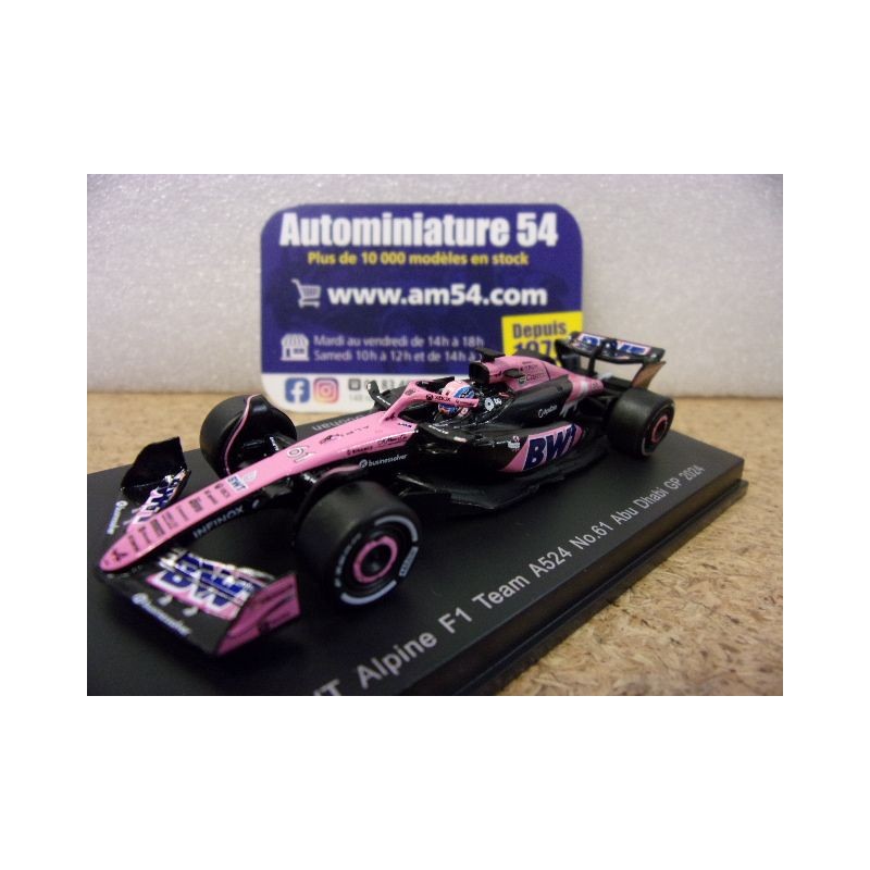 2024 Alpine A524 BWT n°61 Jack Doohan Y415 Spark Model Sparky 1.64