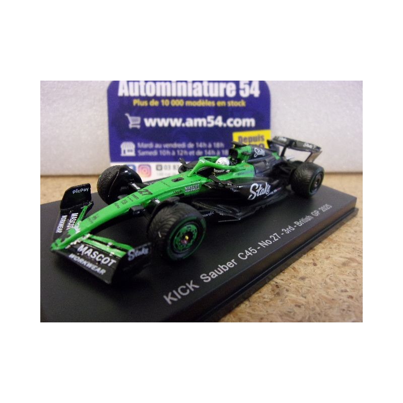 2025 Stake F1 Sauber C45 n°27 Nico Hulkenberg 3rd British GP Y426 Spark Model Sparky 1.64