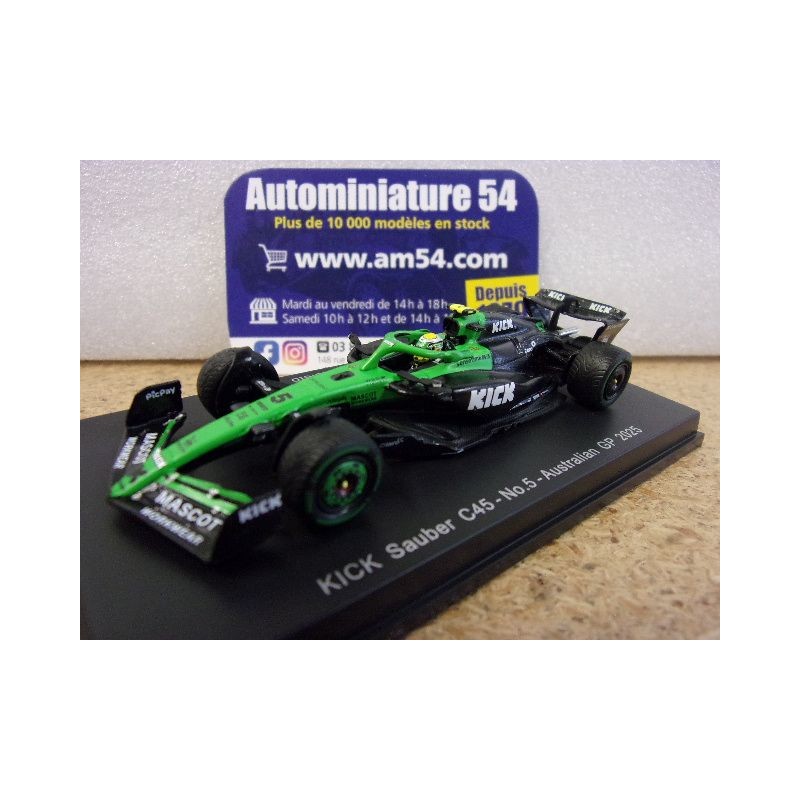2025 Stake F1 Sauber C45 n°5 Gabriel Bortoleto Australian GP Y427 Spark Model Sparky 1.64