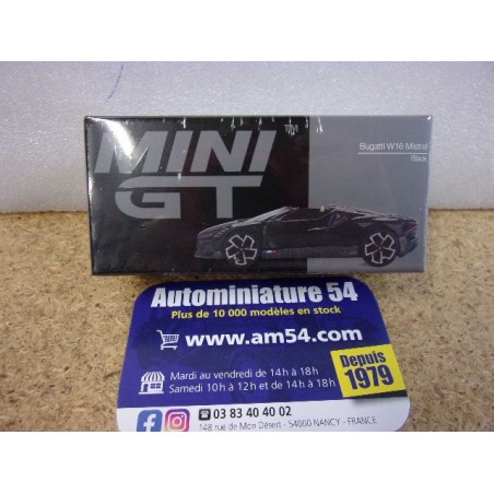 Bugatti W16 Mistral Black MGT01058 True Scale Models Mini GT