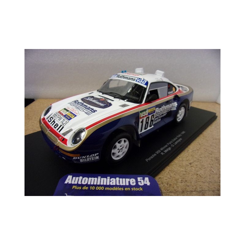 1986 Porsche 911 - 959 n°186 Metge - Lemoine 1st Winner Paris Dakar 18S789 Spark Model