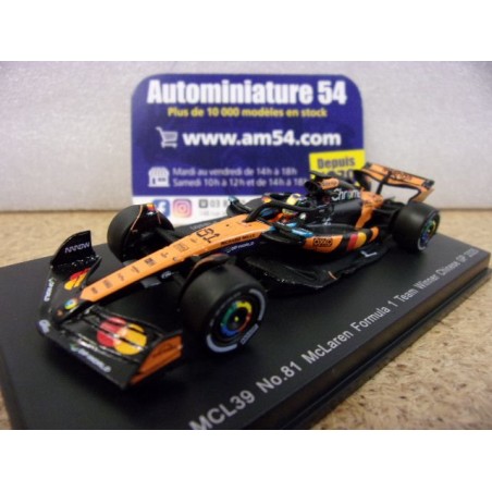 2025 McLaren MCL39 n°81 Oscar Piastri 1st Winner Chinese GP Y428 Spark Model Sparky 1.64